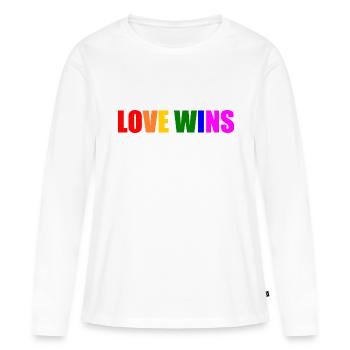 Love wins - Women's Premium Organic Long Sleeve Shirt - white - Front - Julia (174cm)