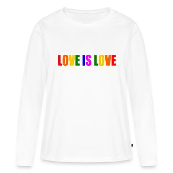 Love is love - T-shirt manches longues Premium bio Femme - blanc - Devant - Julia (174cm)