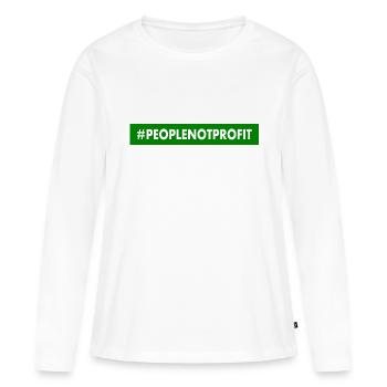 People not profit - T-shirt manches longues Premium bio Femme - blanc - Devant - Julia (174cm)