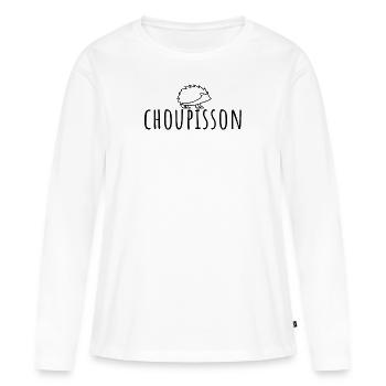 Choupisson. t shirt choupisson bébé hérisson - T-shirt manches longues Premium bio Femme - blanc - Devant - Julia (174cm)