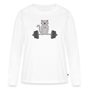 Cadeau de chat siamois Ragdoll Cat Sport Bengal Cat Sport - T-shirt manches longues Premium bio Femme - blanc - Devant - Julia (174cm)