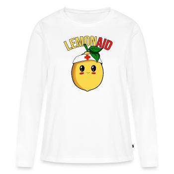 Zitrone Spruch - Frauen Premium Bio Langarmshirt - Weiß - Vorne - Julia (174cm)