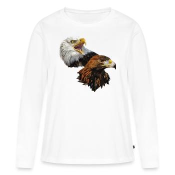 American Pigargo et Golden Eagle - T-shirt manches longues Premium bio Femme - blanc - Devant - Julia (174cm)
