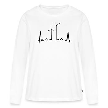 Moulin à vent - T-shirt manches longues Premium bio Femme - blanc - Devant - Julia (174cm)