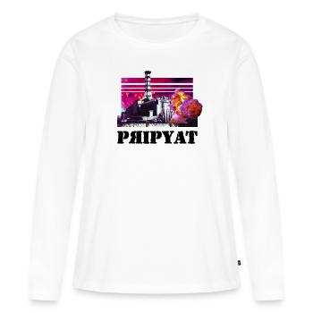 Chernobyl TShirt 1986 Ukrainian city of Pripyat - Women's Premium Organic Long Sleeve Shirt - white - Front - Julia (174cm)