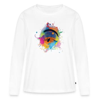 Gleitschirm Gleitschirm - Frauen Premium Bio Langarmshirt - Weiß - Vorne - Julia (174cm)