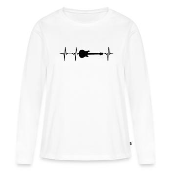 Heartbeat ECG E-GuitarRe Guitarr Musiciens - T-shirt manches longues Premium bio Femme - blanc - Devant - Julia (174cm)