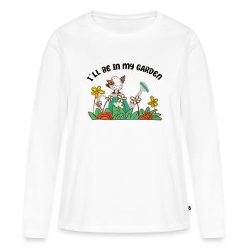 IlI Will Be In My Garden Bird Watching - Women's Premium Organic Long Sleeve Shirt - white - Front - Julia (174cm)
