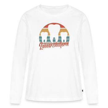 Zahnarzthelfer Zahnmedizin Zahnarzthelferin Zahn - Frauen Premium Bio Langarmshirt - Weiß - Vorne - Julia (174cm)