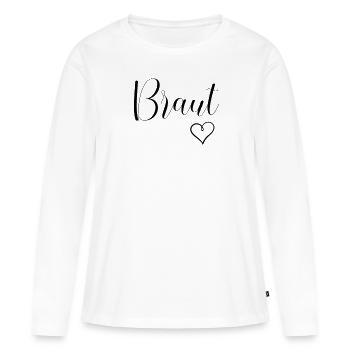 Weißes Braut Brautjungfer - Frauen Premium Bio Langarmshirt - Weiß - Vorne - Julia (174cm)