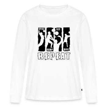 Volleyball Spike Bump Set Dive Repeat Gift Idea - T-shirt manches longues Premium bio Femme - blanc - Devant - Julia (174cm)