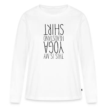 Funny Headstand Yoga Workout Yogini - Women's Premium Organic Long Sleeve Shirt - white - Front - Julia (174cm)