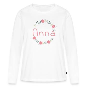 Anna - Bride JGA Bachelorette Party - T-shirt manches longues Premium bio Femme - blanc - Devant - Julia (174cm)