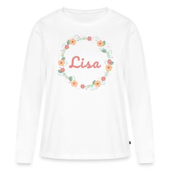 Lisa - Bride JGA Bachelorette Party - T-shirt manches longues Premium bio Femme - blanc - Devant - Julia (174cm)