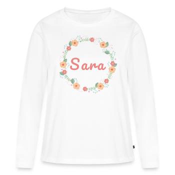 Sara - Bride JGA Bachelorette Party - Women's Premium Organic Long Sleeve Shirt - white - Front - Julia (174cm)