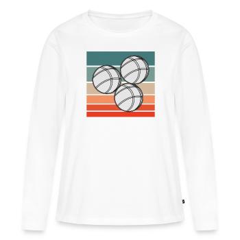 Boccia Boule Pétanque Pétanque Sports Jeu de Balle - T-shirt manches longues Premium bio Femme - blanc - Devant - Julia (174cm)