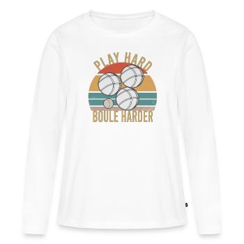 Boccia Boule Pétanque Pétanque Sports Jeu de Balle - T-shirt manches longues Premium bio Femme - blanc - Devant - Julia (174cm)