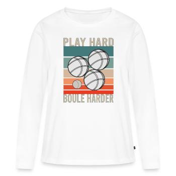 Boccia Boule Pétanque Pétanque Sports Jeu de Balle - T-shirt manches longues Premium bio Femme - blanc - Devant - Julia (174cm)