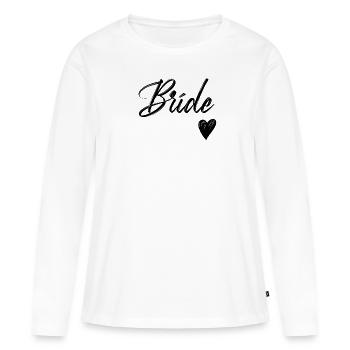 White bridal outfit with heart for - Women's Premium Organic Long Sleeve Shirt - white - Front - Julia (174cm)