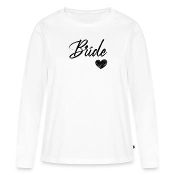 Braut Braut Braut Junggesellenabschied - Frauen Premium Bio Langarmshirt - Weiß - Vorne - Julia (174cm)