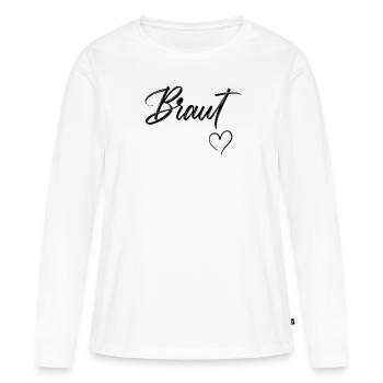 Braut Bachelorette Gruppenoutfits - Frauen Premium Bio Langarmshirt - Weiß - Vorne - Julia (174cm)