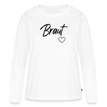Weißes Braut Bride to be Brautjungfern - Frauen Premium Bio Langarmshirt - Weiß - Vorne - Julia (174cm)