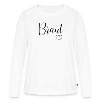 JGA Braut Brautjungfer Team Bride Party - Frauen Premium Bio Langarmshirt - Weiß - Vorne - Julia (174cm)