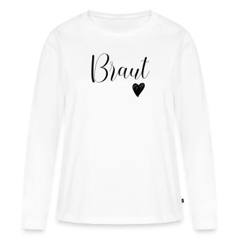 Braut Brautjungfer Team Bride JGA Party - Frauen Premium Bio Langarmshirt - Weiß - Vorne - Julia (174cm)
