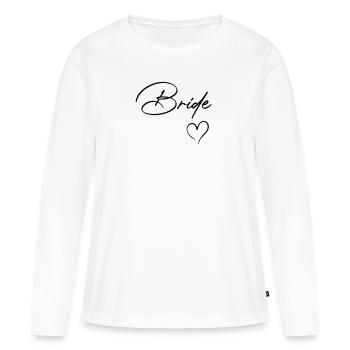 Bachelorette party Bride Heart - Women's Premium Organic Long Sleeve Shirt - white - Front - Julia (174cm)