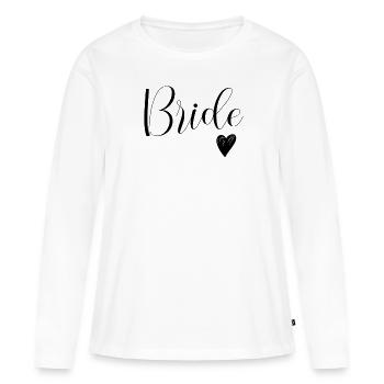 Weiße Braut Verlobte Hochzeit Braut - Frauen Premium Bio Langarmshirt - Weiß - Vorne - Julia (174cm)