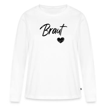Weißes Braut Brautjungfer Team Bride JGA - Frauen Premium Bio Langarmshirt - Weiß - Vorne - Julia (174cm)