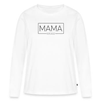 2022 Maman annonce grossesse - T-shirt manches longues Premium bio Femme - blanc - Devant - Julia (174cm)