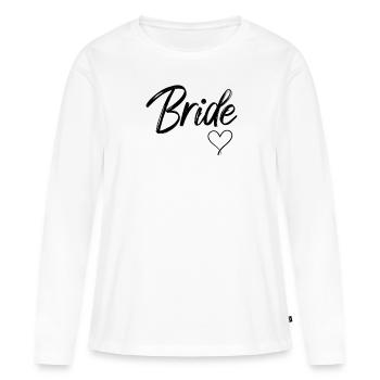 Cute Bride, Fiancée, Wedding, - Women's Premium Organic Long Sleeve Shirt - white - Front - Julia (174cm)