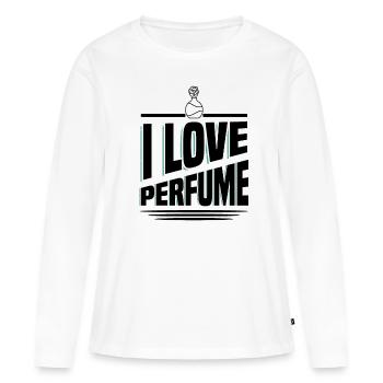 Parfüm Fragrance Perfüm Perfume Parfum - T-shirt manches longues Premium bio Femme - blanc - Devant - Julia (174cm)