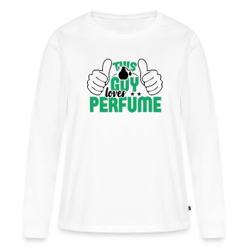 Parfüm Fragrance Perfüm Perfume Parfum Duft - T-shirt manches longues Premium bio Femme - blanc - Devant - Julia (174cm)