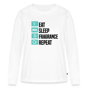 Parfüm Fragrance Perfüm Perfume Parfum Duft - T-shirt manches longues Premium bio Femme - blanc - Devant - Julia (174cm)