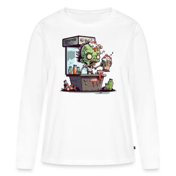 Boissons cérébrales - T-shirt manches longues Premium bio Femme - blanc - Devant - Julia (174cm)