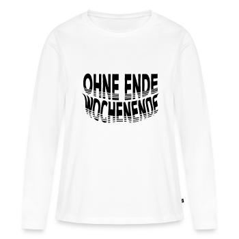Ohne Ende Wochenende | Weekend Party Time Disko - Frauen Premium Bio Langarmshirt - Weiß - Vorne - Julia (174cm)