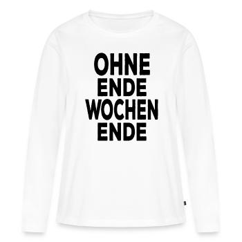 Ohne Ende Wochenende | Weekend Party Time Disko - Frauen Premium Bio Langarmshirt - Weiß - Vorne - Julia (174cm)