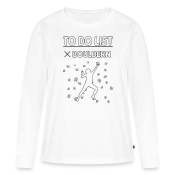 Bloc Bloc Escalade de bloc Bloc - T-shirt manches longues Premium bio Femme - blanc - Devant - Julia (174cm)