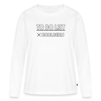 Bloc Bloc Escalade de bloc Bloc - T-shirt manches longues Premium bio Femme - blanc - Devant - Julia (174cm)