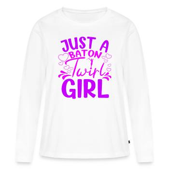 Baton Twirling Just A Baton Twirl Girl Baton Cadeaux - T-shirt manches longues Premium bio Femme - blanc - Devant - Julia (174cm)