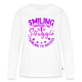 Bâton Twirling Twirling Vers Le Succès Bâton Cadeaux - T-shirt manches longues Premium bio Femme - blanc - Devant - Julia (174cm)