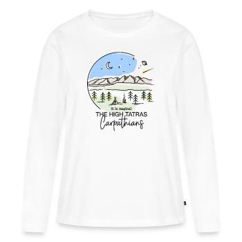 High Carpathians Hiking Souvenirs Camping Poland - Women's Premium Organic Long Sleeve Shirt - white - Front - Julia (174cm)