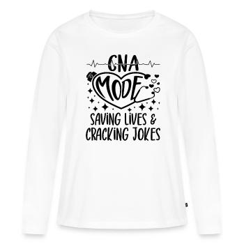 CNA Nursing Certified Nurse Assistant Life Gifts - Frauen Premium Bio Langarmshirt - Weiß - Vorne - Julia (174cm)