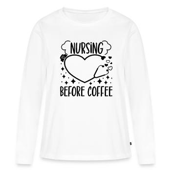 CNA Nursing Certified Nurse Assistant Life Gifts - Frauen Premium Bio Langarmshirt - Weiß - Vorne - Julia (174cm)