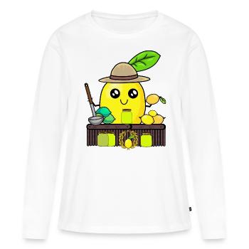 Zitronen Lemonen Saft Verkäufer Zitrone sauer - Frauen Premium Bio Langarmshirt - Weiß - Vorne - Julia (174cm)