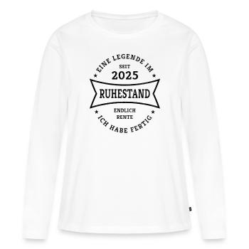 Retraite 2025 Une légende du cadeau de retraite - T-shirt manches longues Premium bio Femme - blanc - Devant - Julia (174cm)
