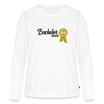 Baccalauréat 2025 Graduation Graduation - T-shirt manches longues Premium bio Femme - blanc - Devant - Julia (174cm)