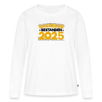 Baccalauréat 2025 Graduation Graduation - T-shirt manches longues Premium bio Femme - blanc - Devant - Julia (174cm)